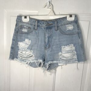 Distressed neture woman’s jeans m shorts Denim